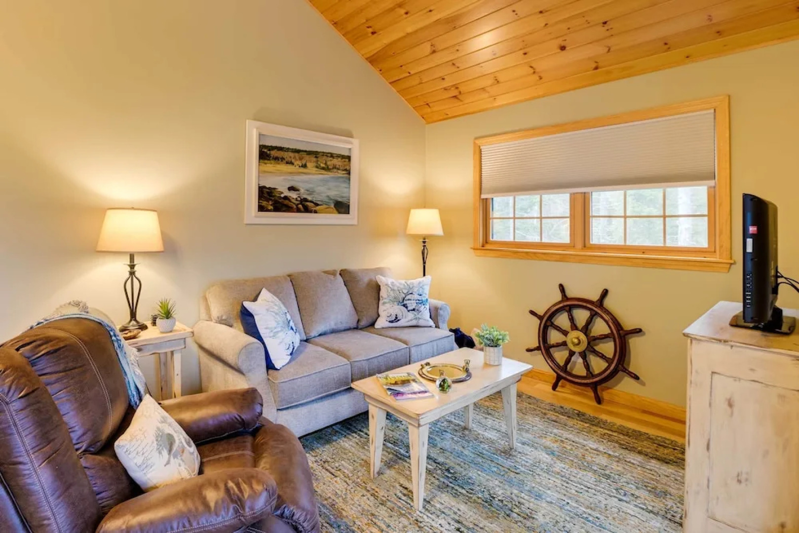 Waterfront Prospect Harbor Cottage: Yard, Fire Pit