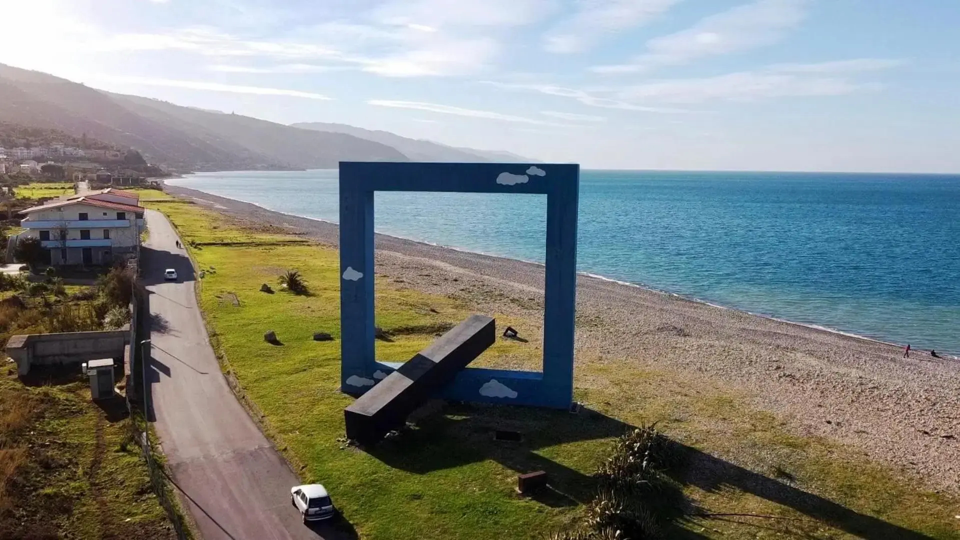 Apartment window on the sea