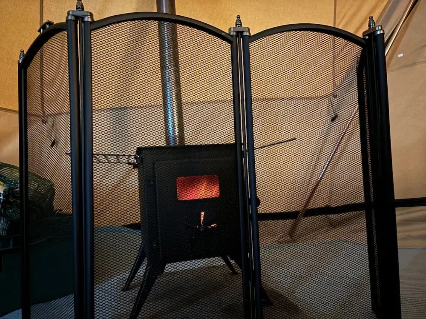 Cozy Hot Tent With Log Burner & Hot Tub Left Tent