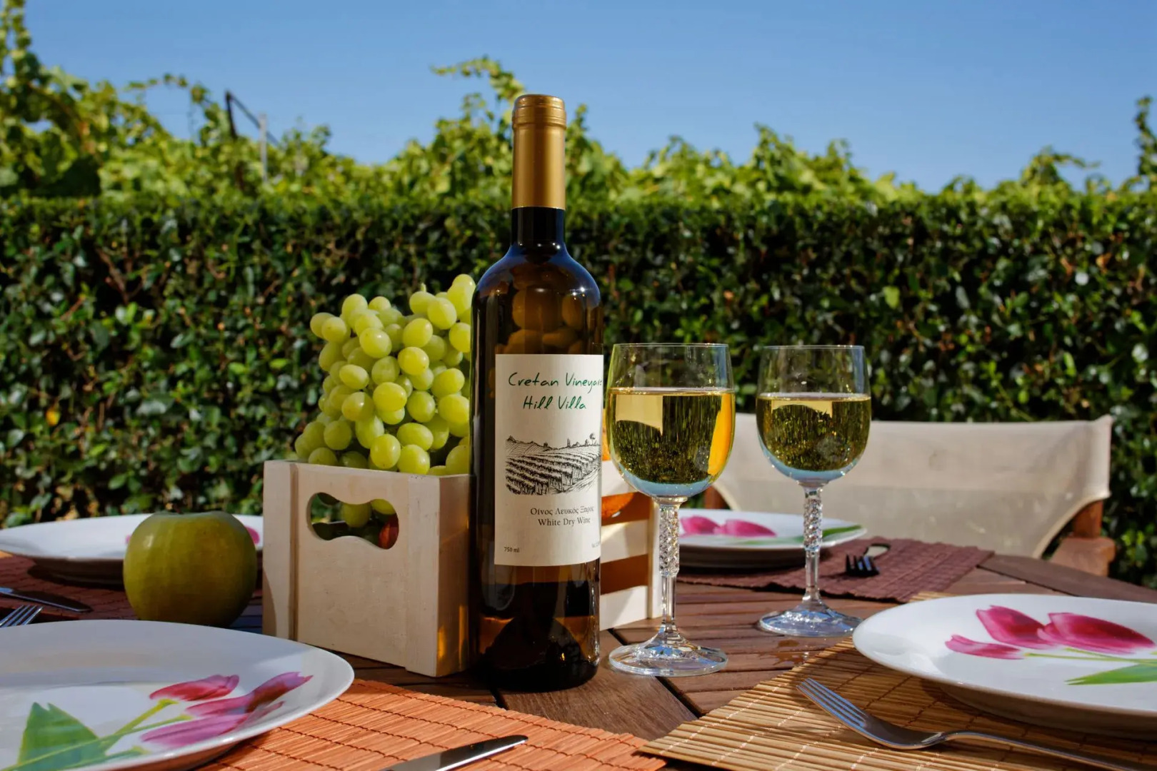 Cretan Vineyard Hill Villa Private Pool, Panoramic View, Beautiful Vineyard