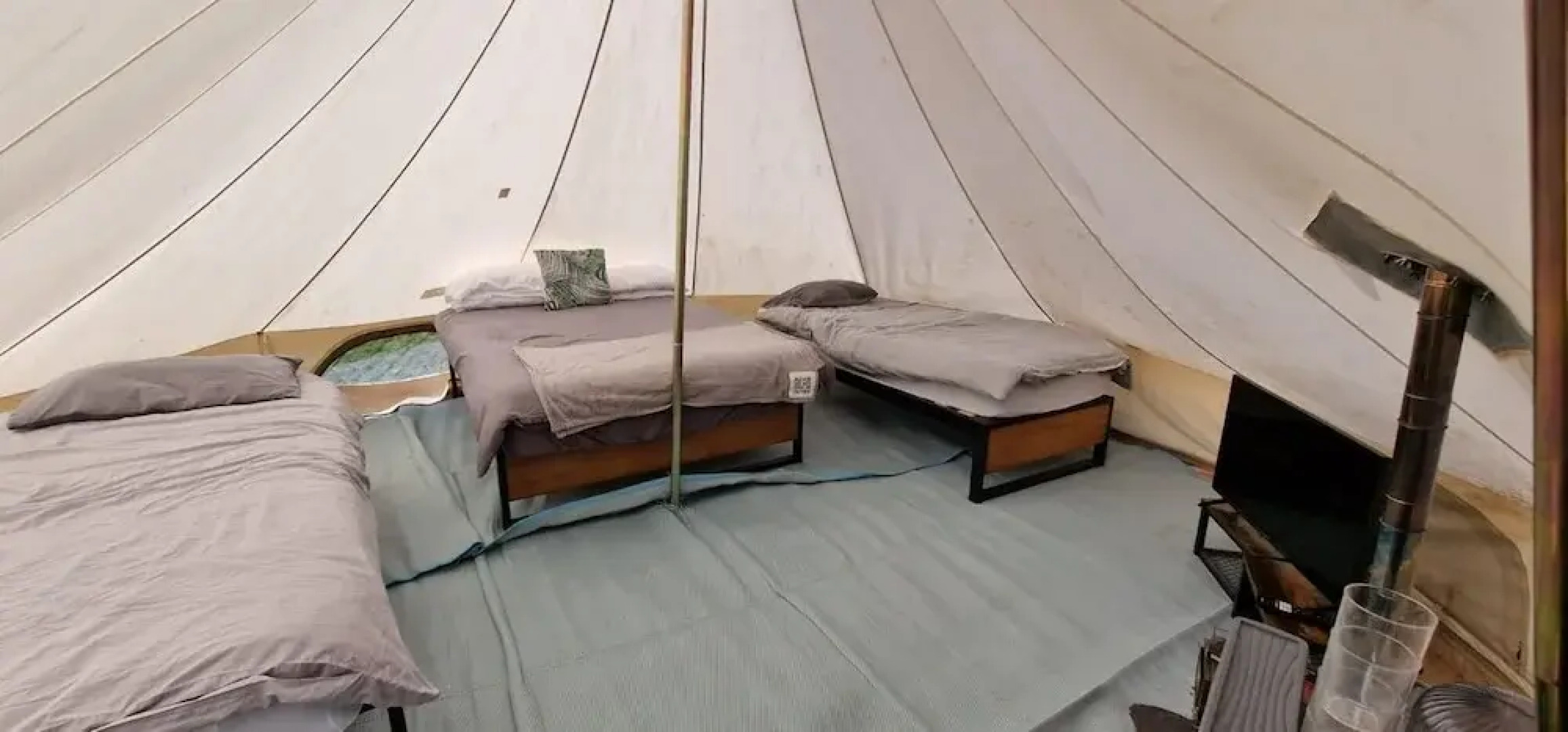 Dog Friendly Cozy Bell Tent With Log Burner