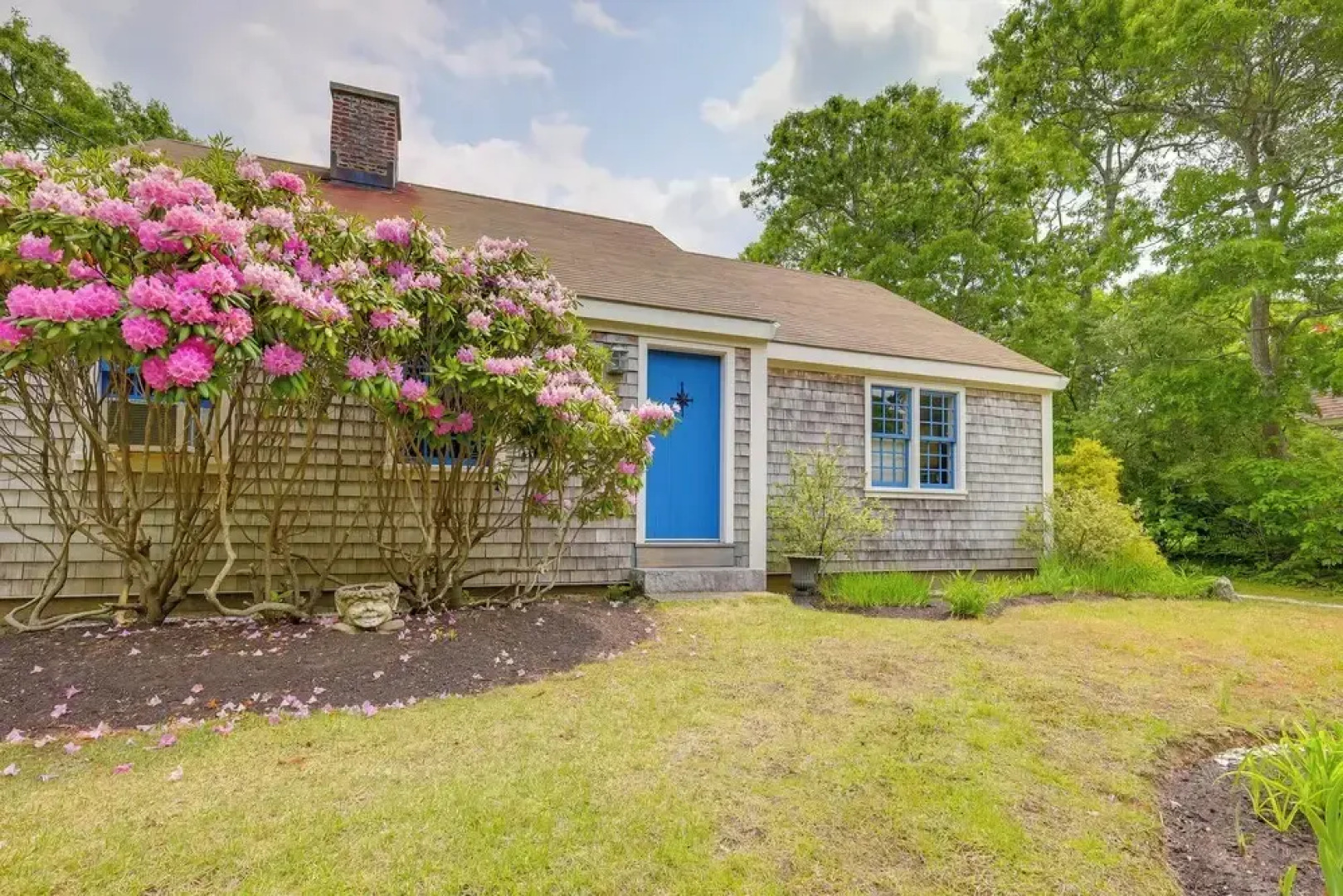 Yard & Fire Pit: Unique Cape Cod Home in Brewster
