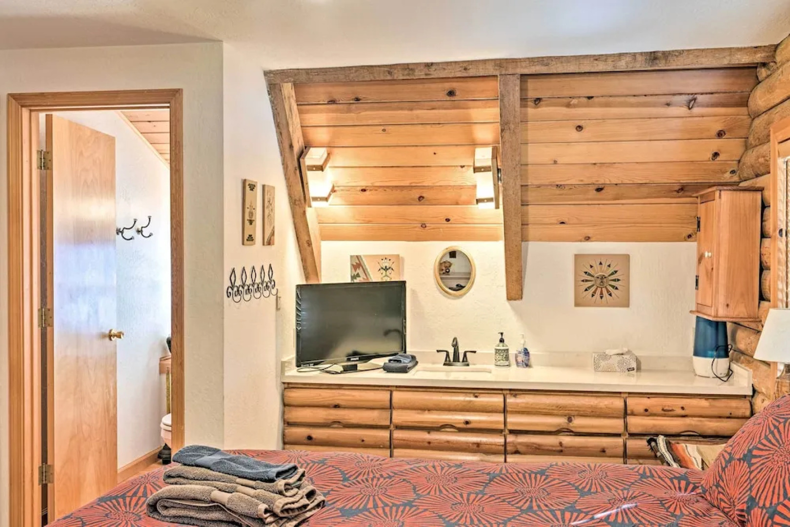 5 Mi to Hiking: Custom Cabin w/ Deck in Arnold!