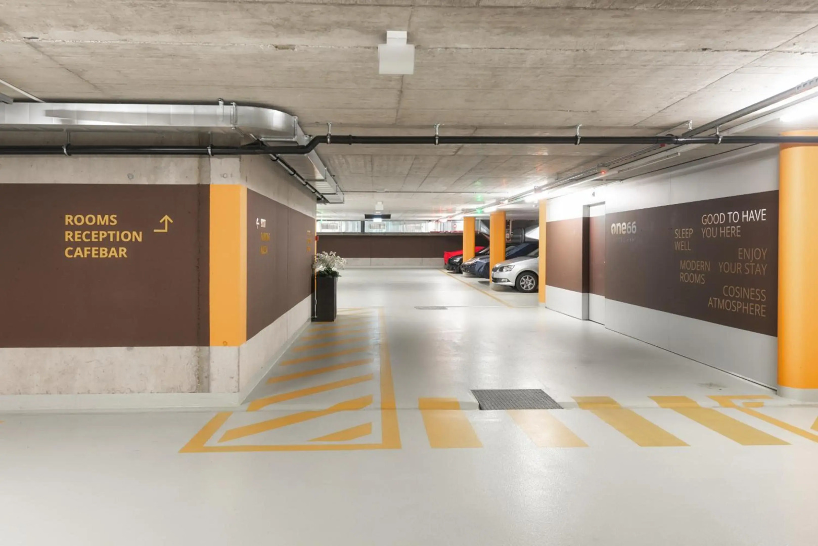 Hotel one66 (free parking garage)