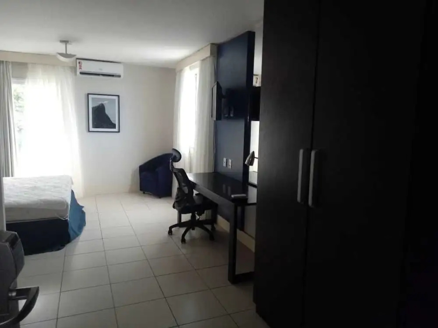 Flat pé na areia com vista internet e ar