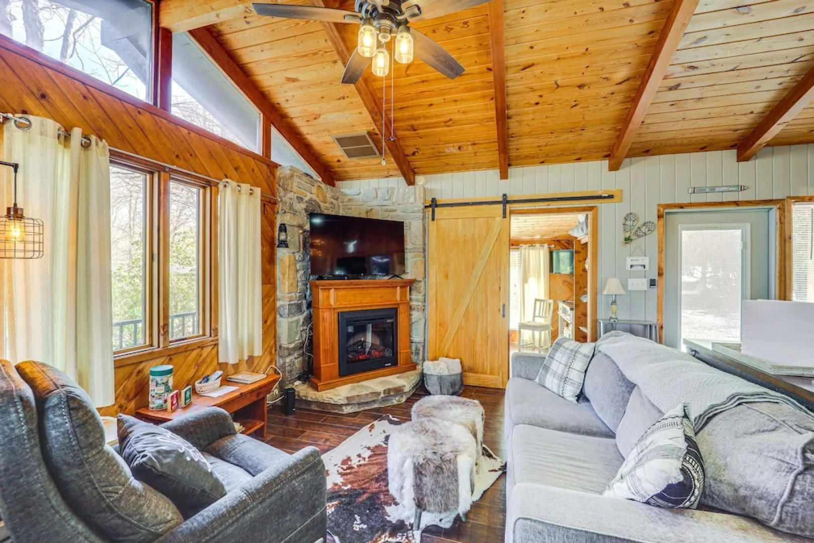Near Lake + Trails: Rustic Newland Cabin w/ Deck!