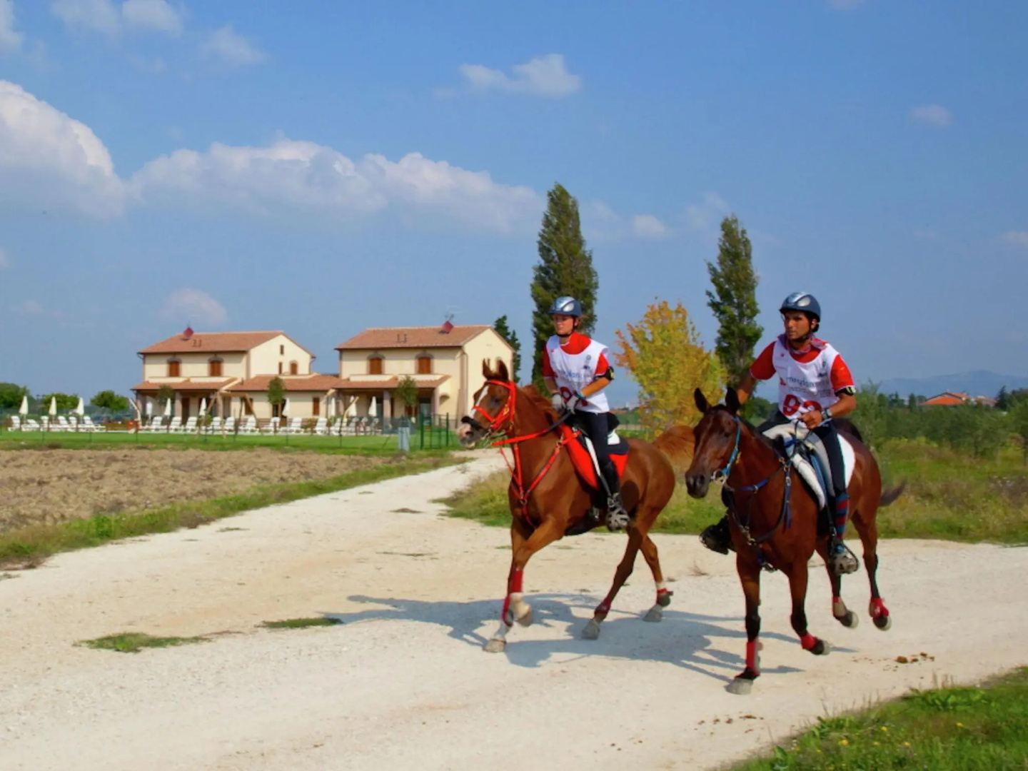 An agritourism complex with views of Assisi.