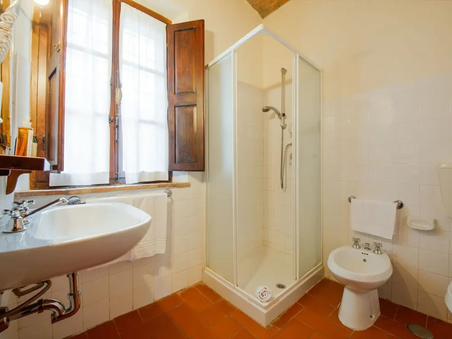 small village of beautiful apartments in the green Tuscan hills and olive groves