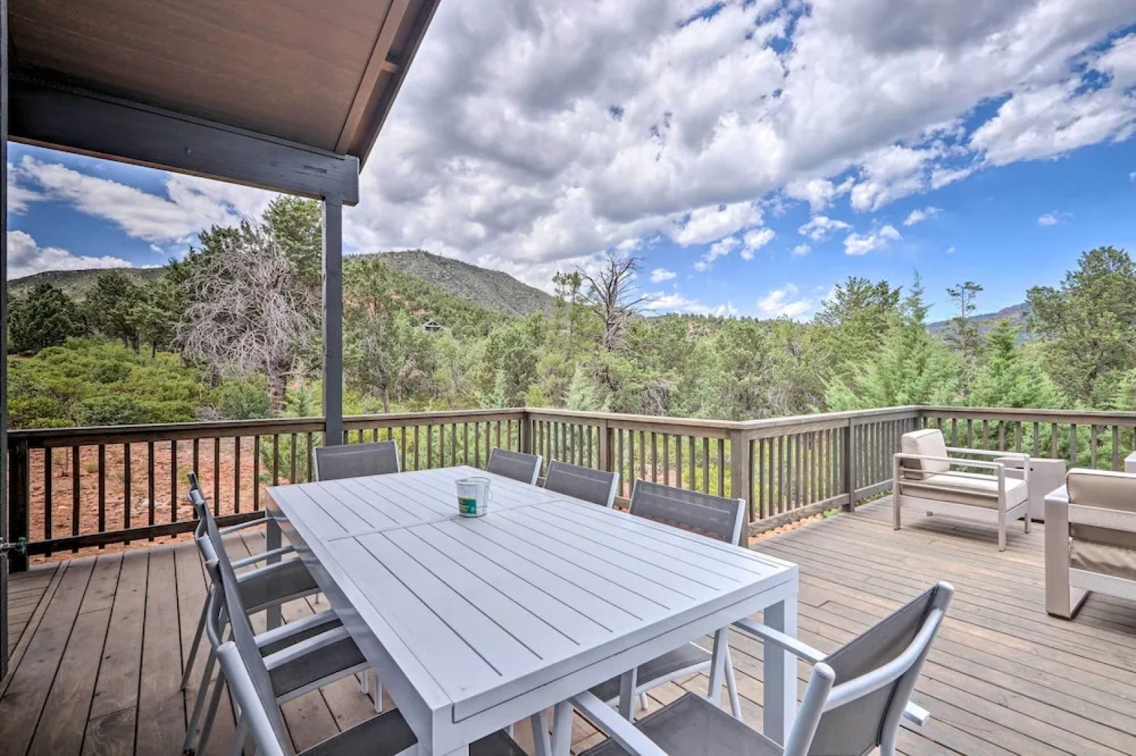 Fire Pit, Deck & Mtn Views: Upscale Pine Cabin!
