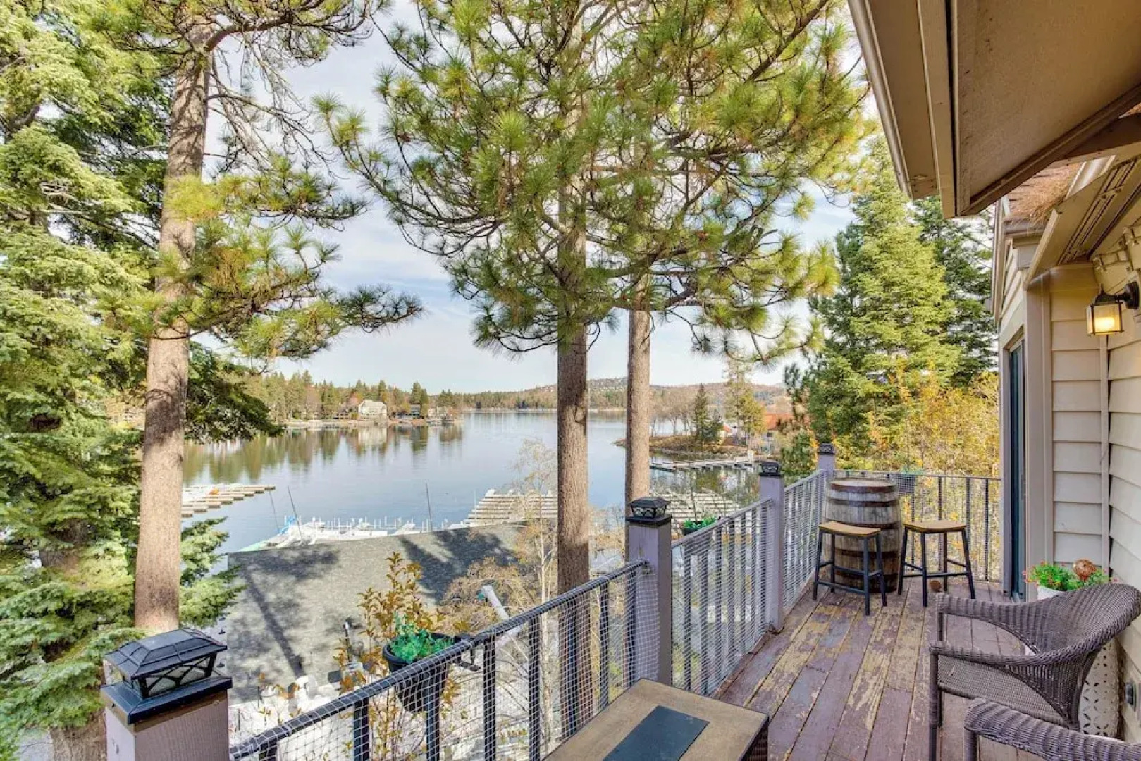 Water Views + Fireplace: Lake Arrowhead Condo