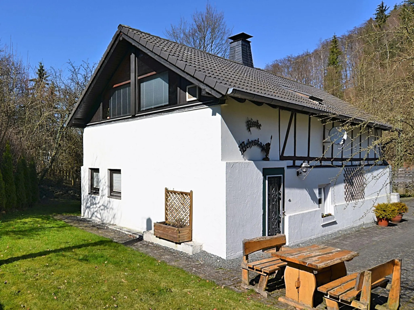 Gorgeous timbered farmhouse in the Sauerland with garden, fireplace and bar