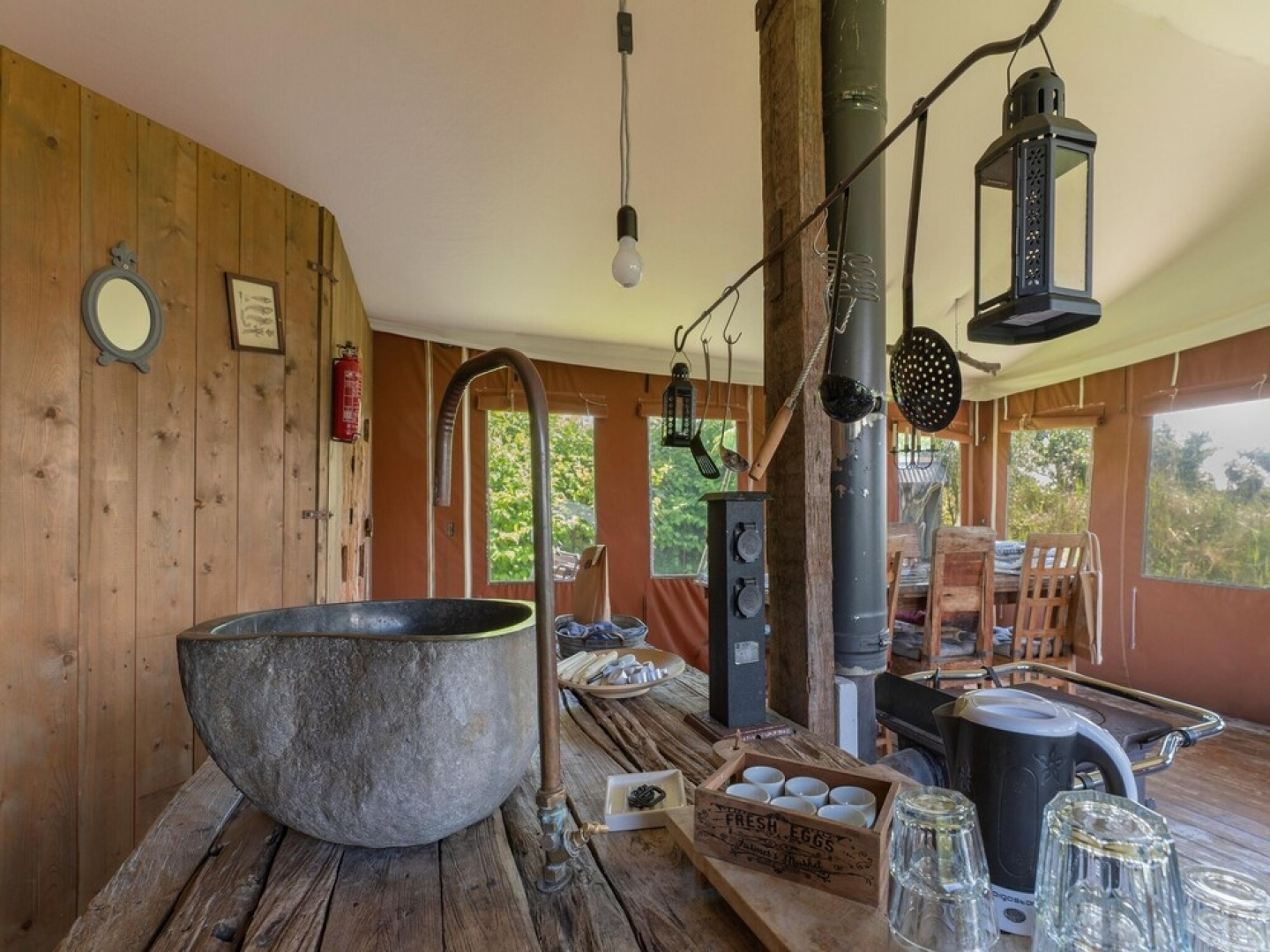 Unique, Comfortable Tent Houses on a Small Holiday Park a 5 Minute Walk From the sea