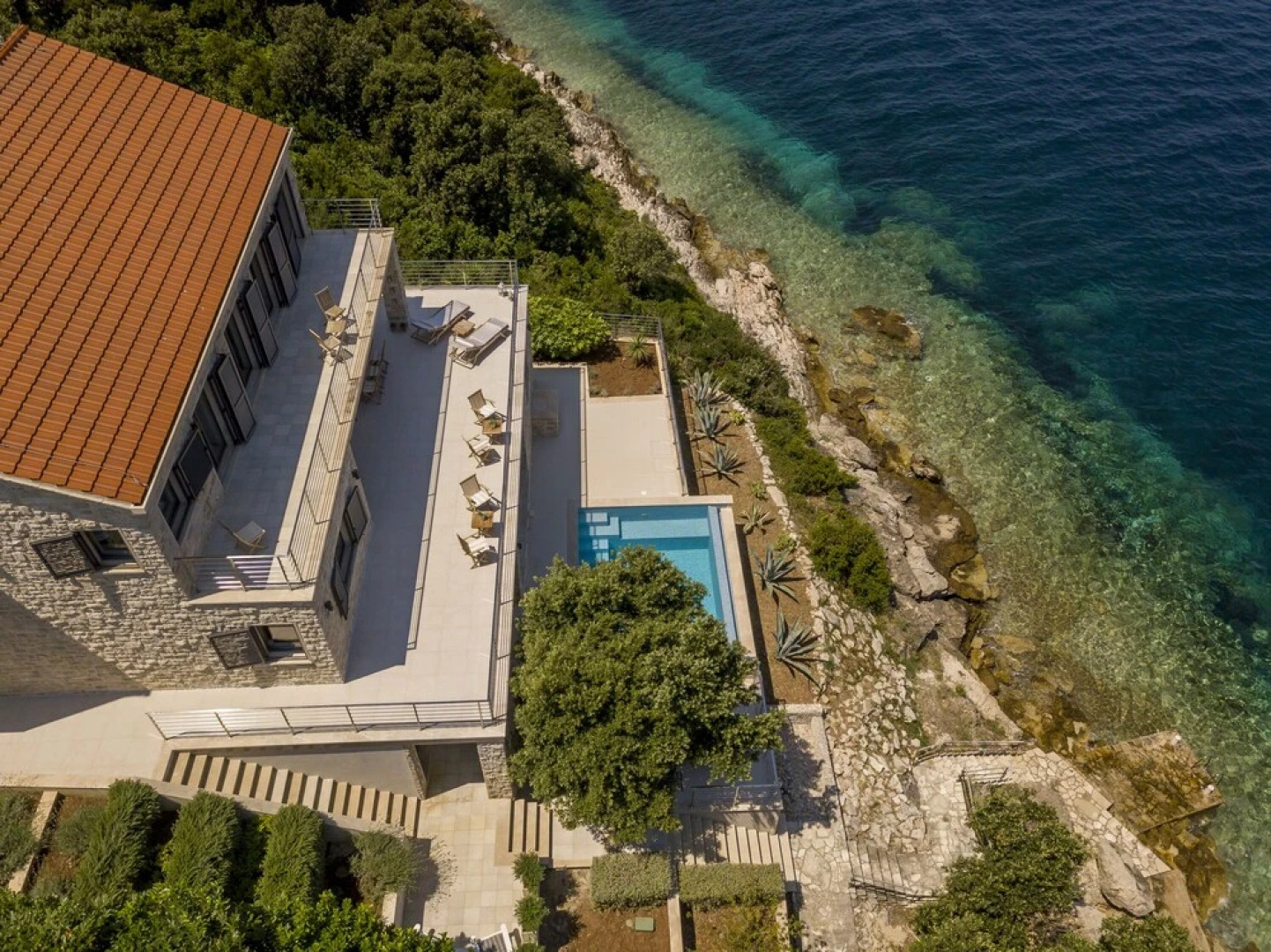 Beachfront Villa Poseidon with Heated Pool