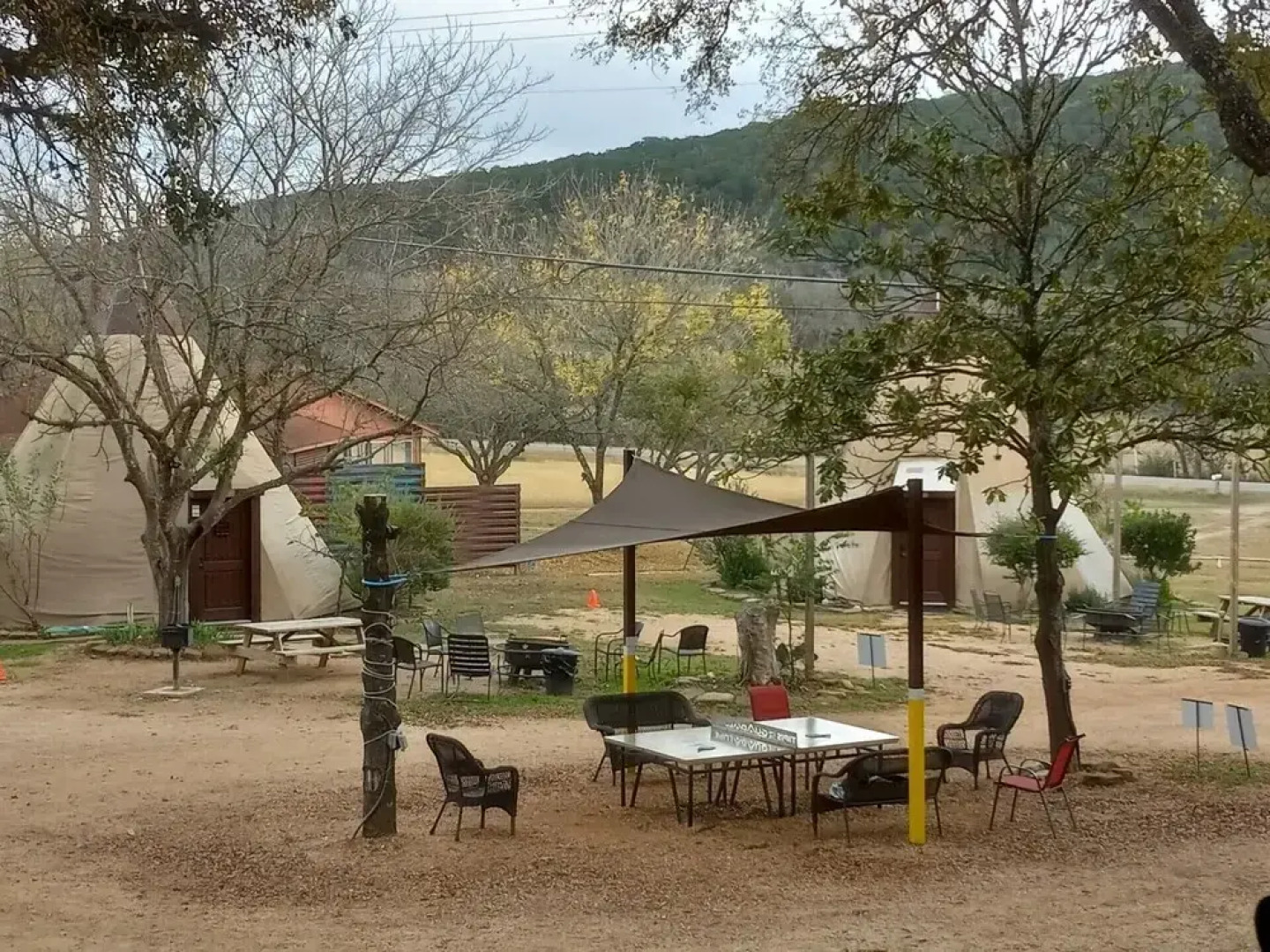 Yellow Flower Tipis 5 on Guadalupe River - Campsite