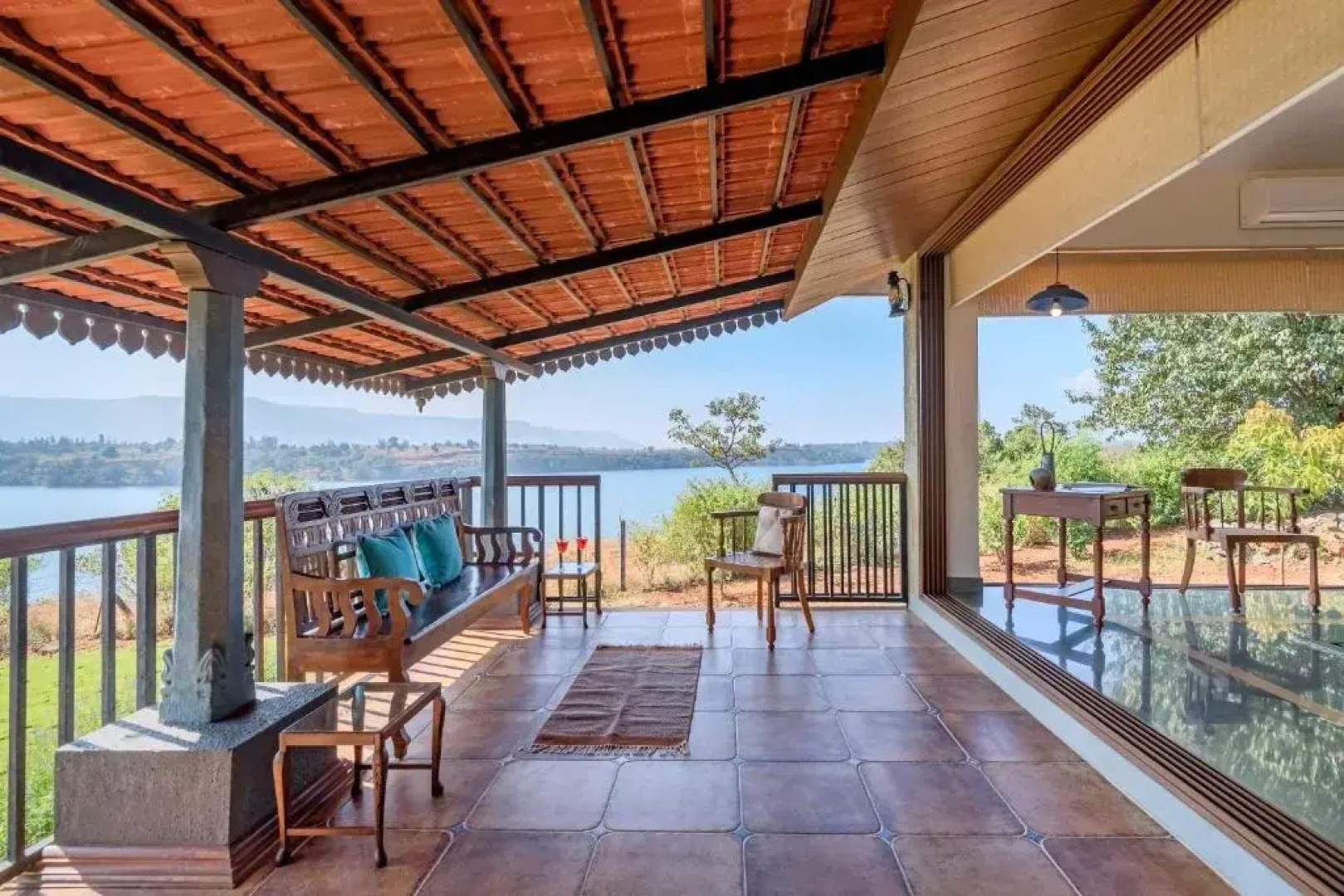 SaffronStays Anantham, Kamshet - pet-friendly lakefront villa with a huge verandah