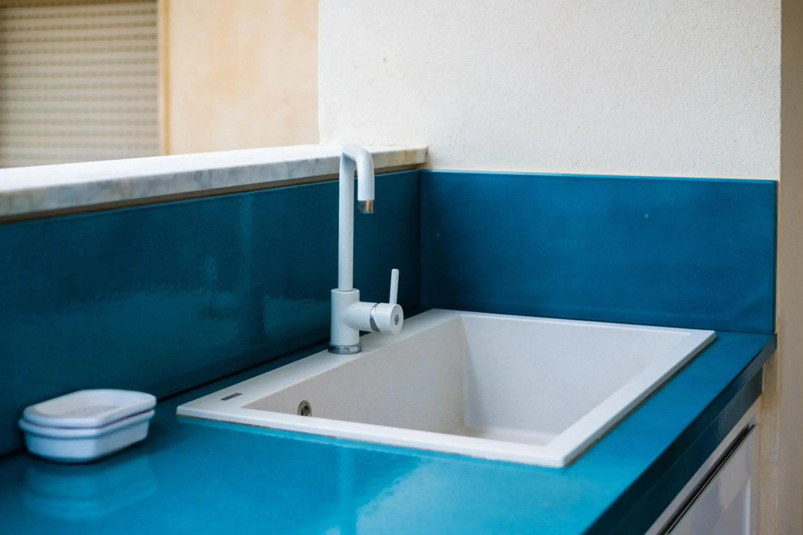 Apartment window on the sea