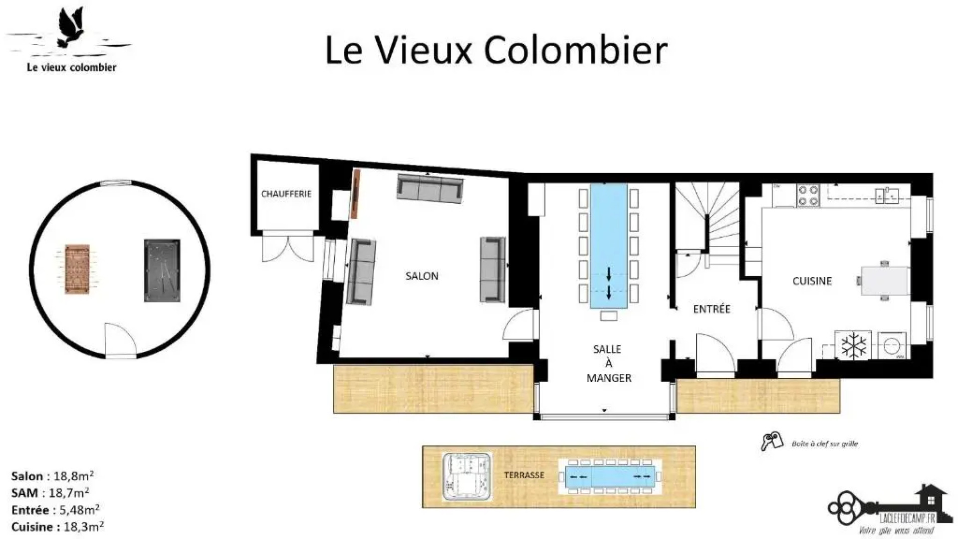 Le Vieux Colombier, 4 étoiles Face mer SPA OPTION billard accès plage, société La clef decamp