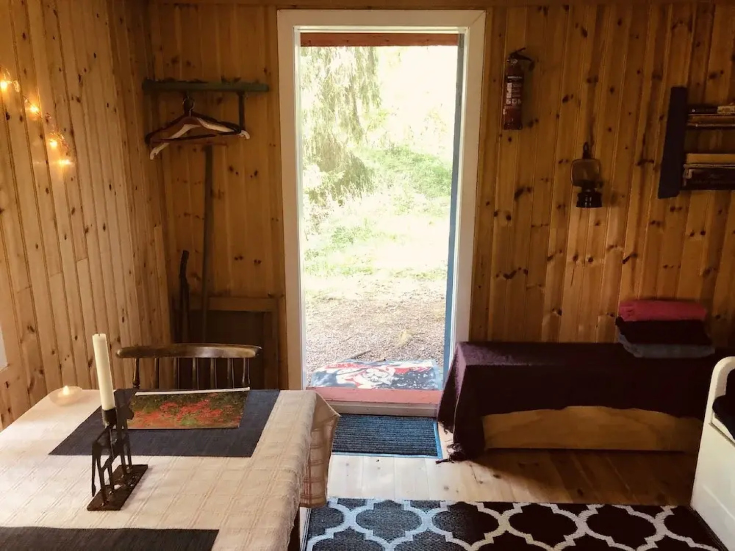 Tiny hut in the Forest Overlooking the River