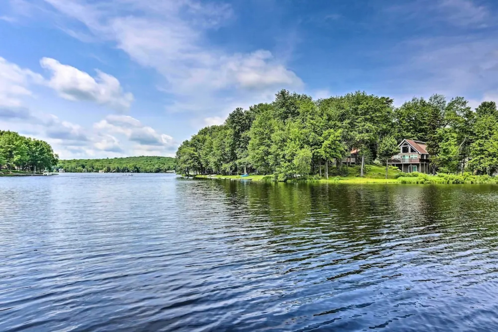 Game Room & Fire Pit: Tree-lined Pocono Lake Cabin