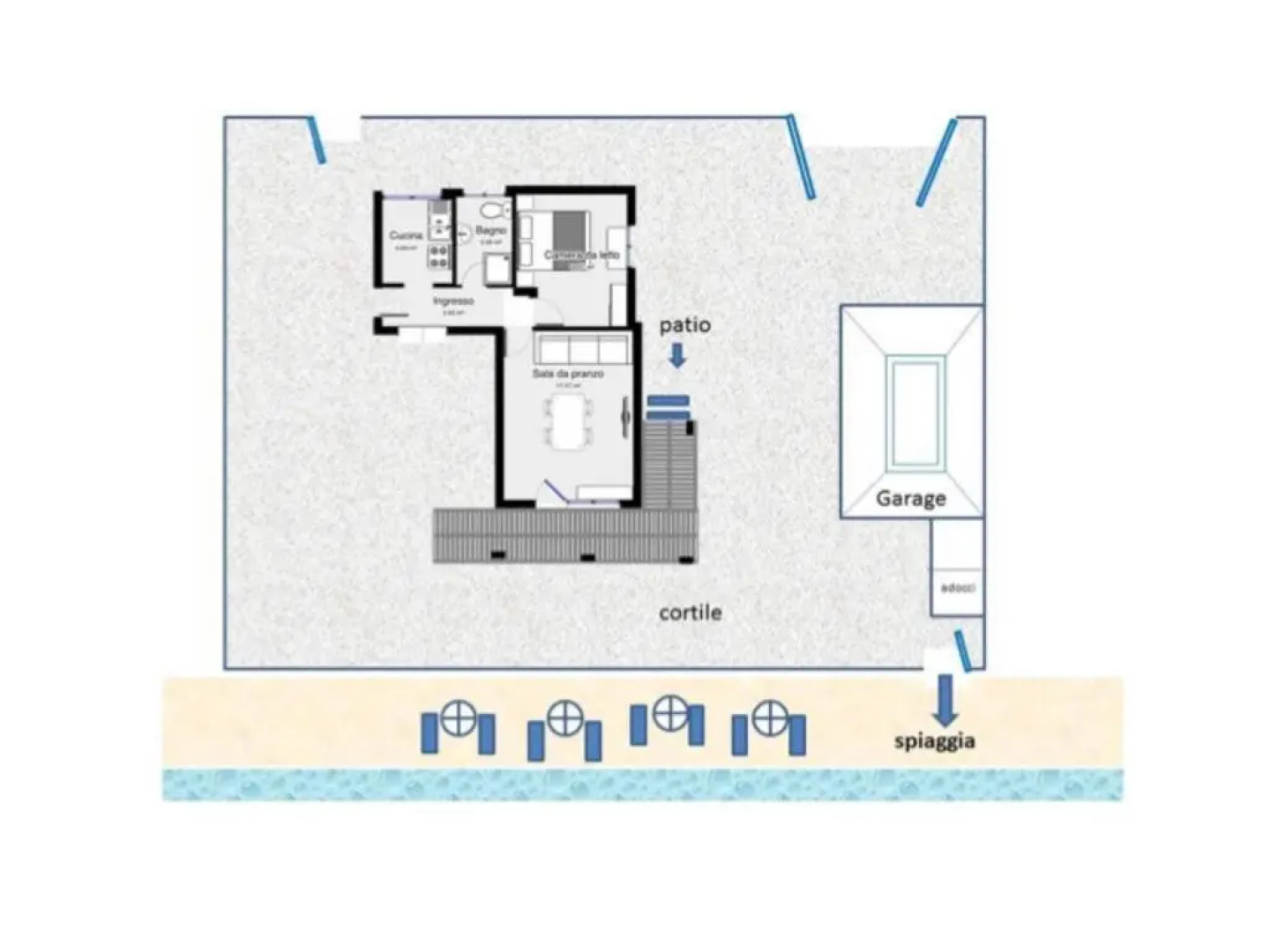 Seafront apartment in Villa , near Rome