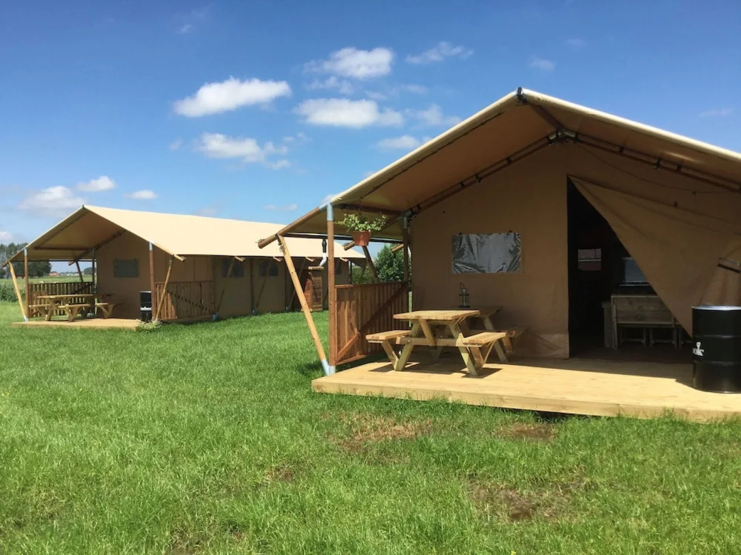 Tent Lodge With Sanitary Facilities at the Bedafse Bergen - Campsite