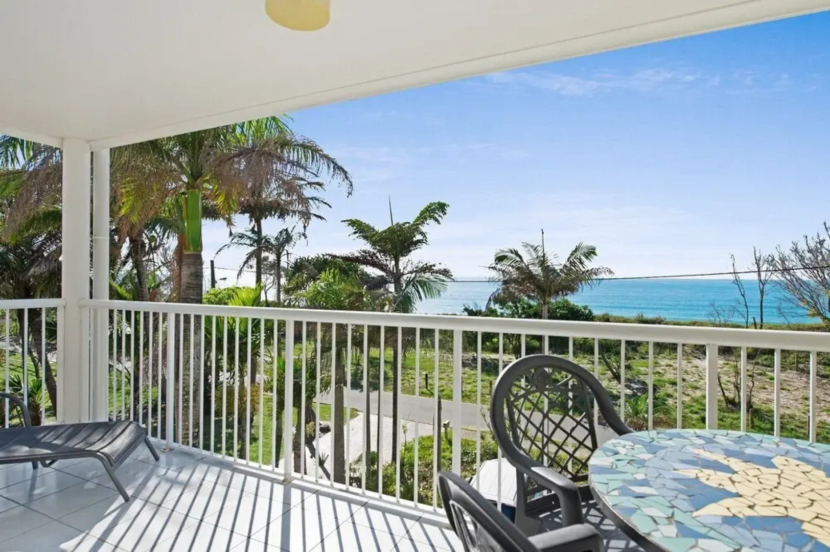 Views of Moreton Island from balcony at Beachside Haven Rickman Pde, Woorim