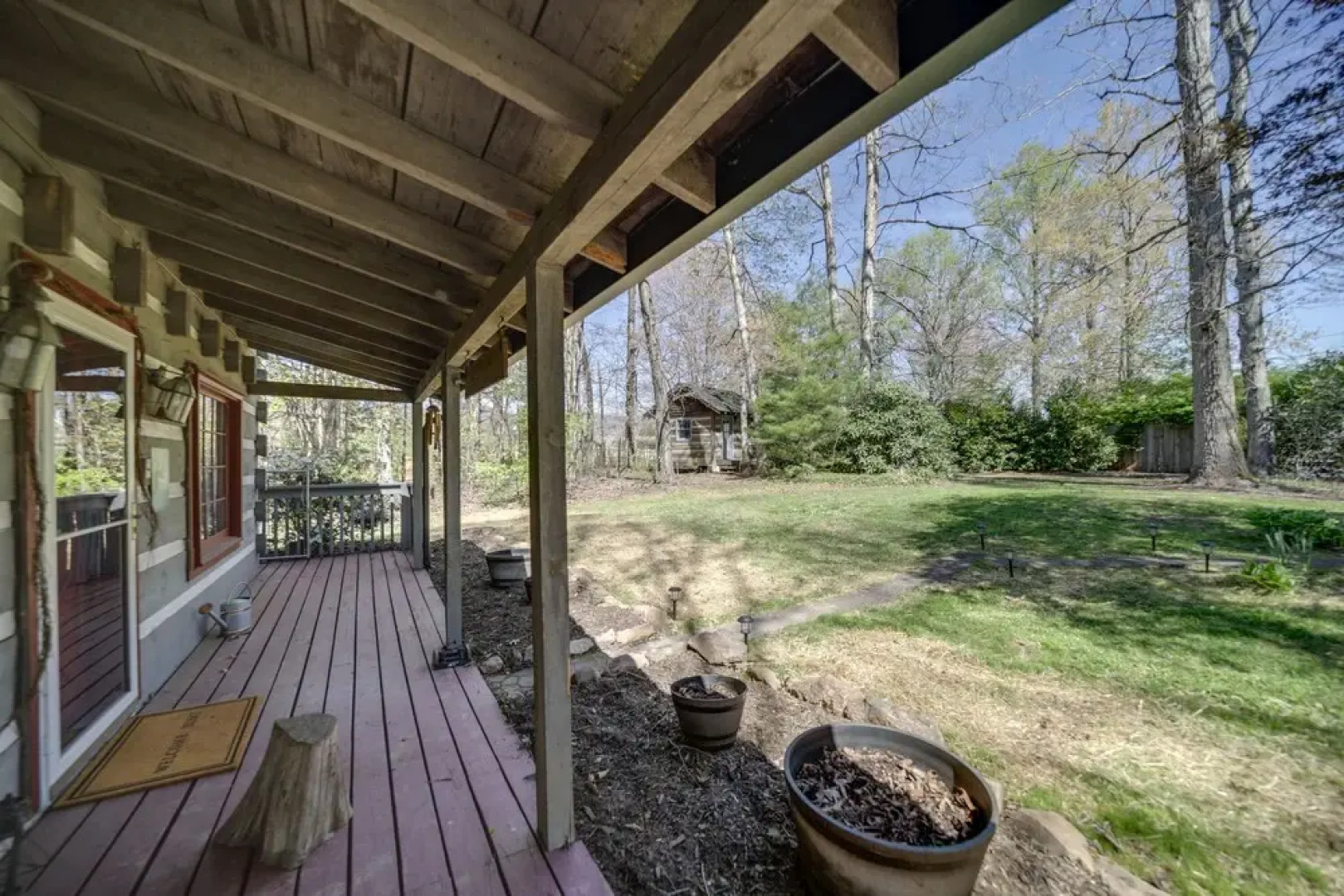 Restored Candler Log Cabin w/ Private Office!
