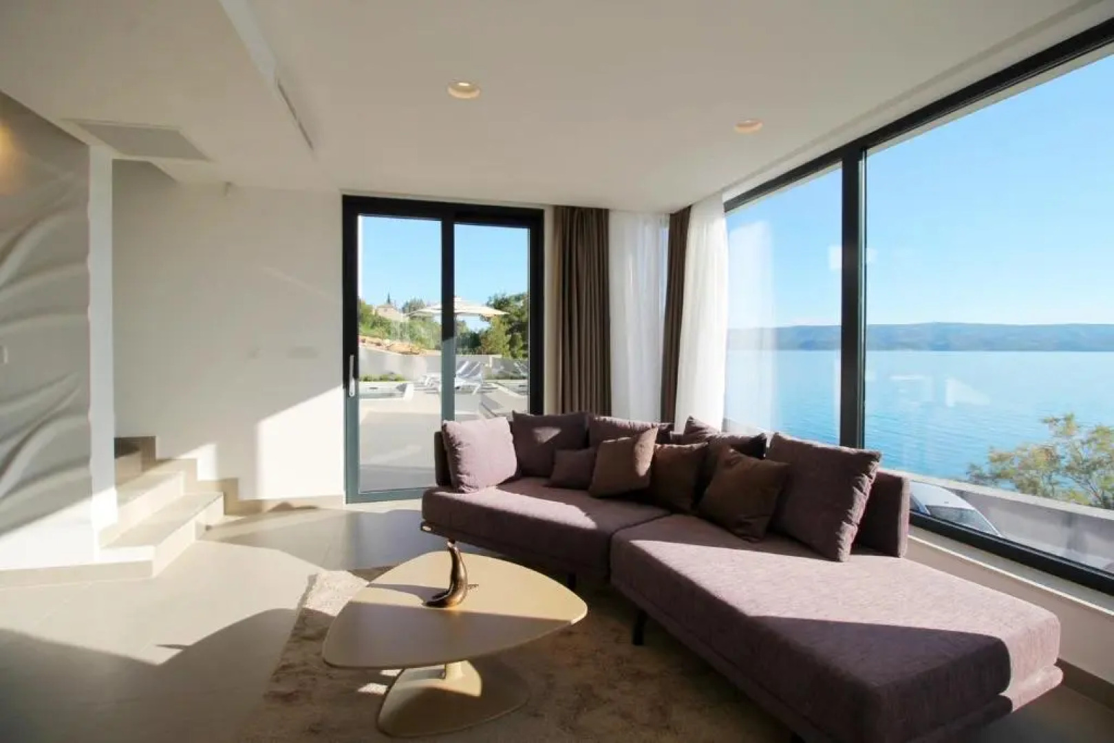 Luxury, seafront Villa Petra with heated pool only 50m from beach