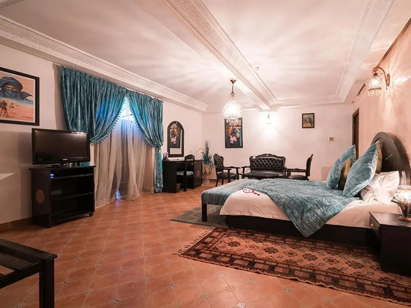 Suite turquoise Avec Terrasse Et Vue Piscine