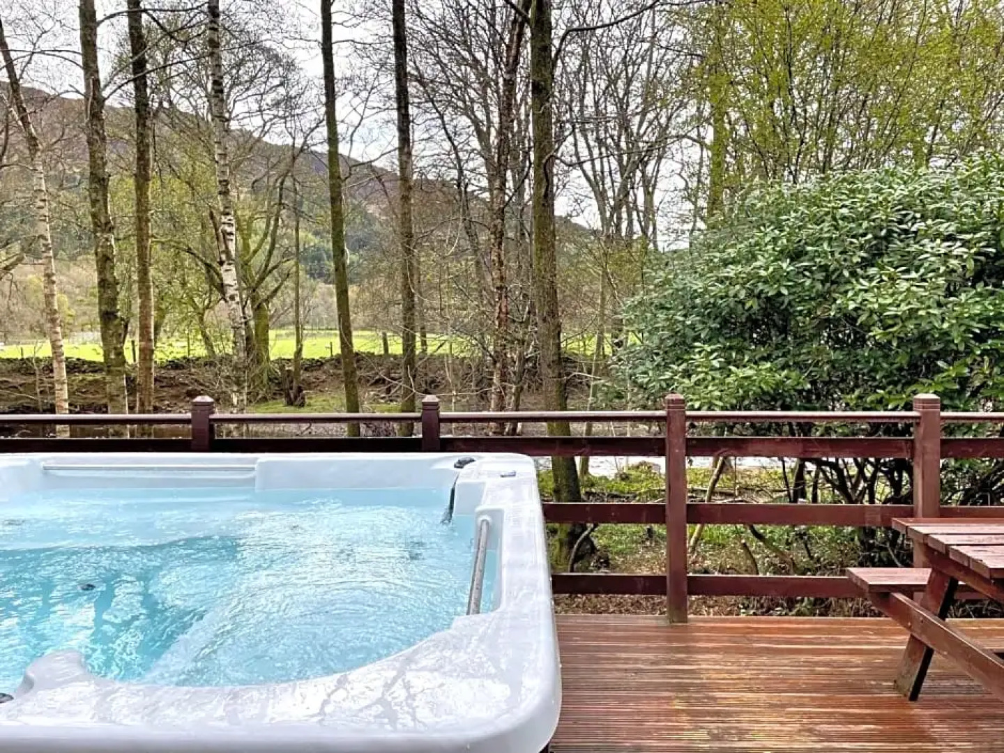 Riverside log cabins