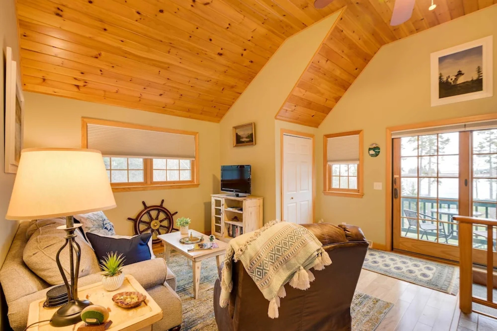 Waterfront Prospect Harbor Cottage: Yard, Fire Pit