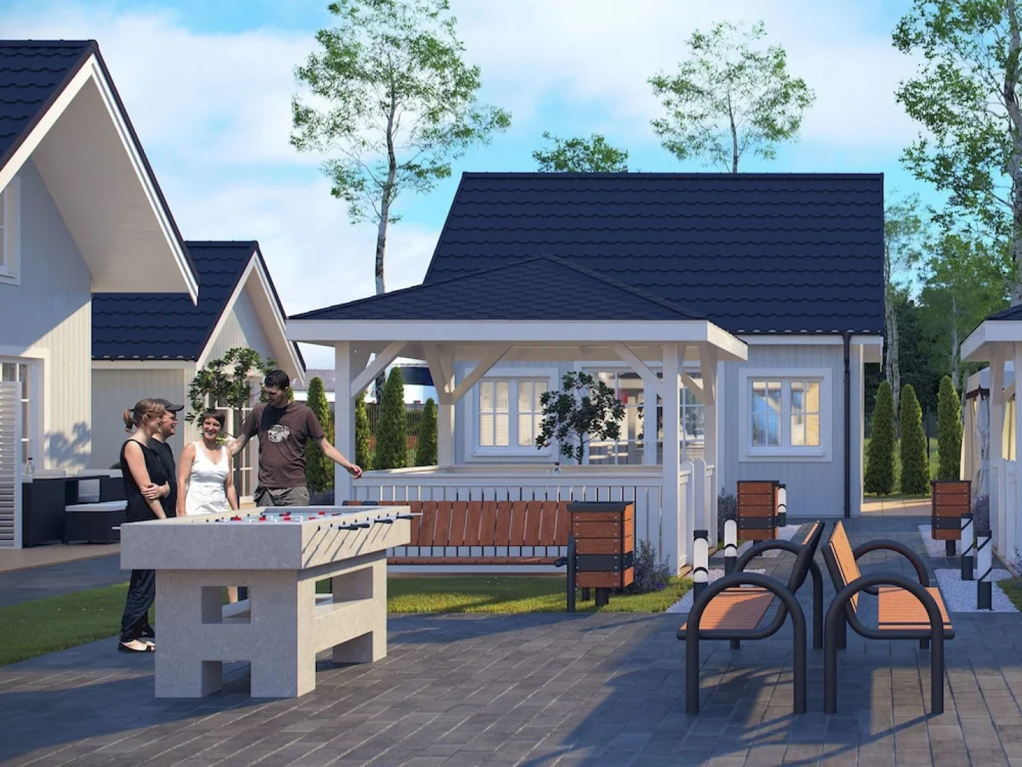 Sunny Cottages in Mielno. Large Area, Swimming Pool, Playground, Animations