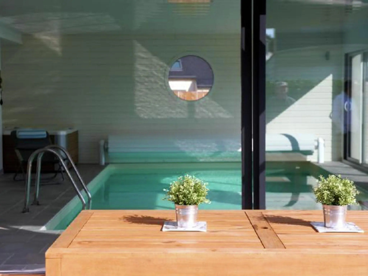Modern and luxurious villa with a heated indoor private swimming pool