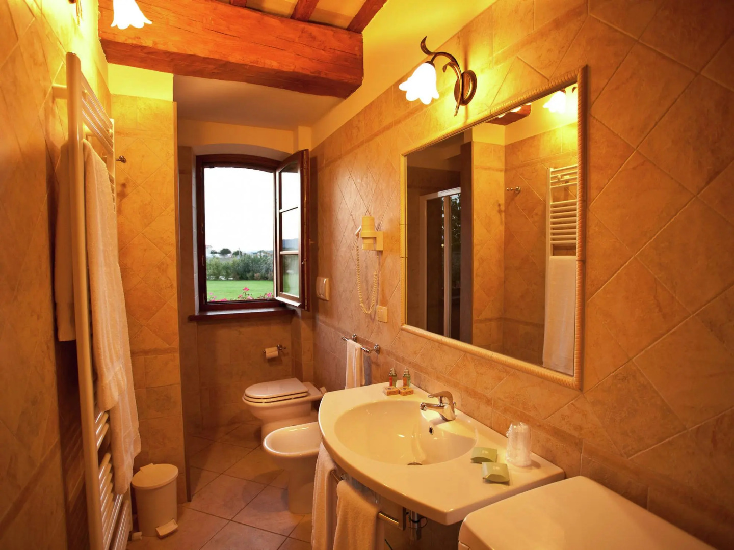 An agritourism complex with views of Assisi.