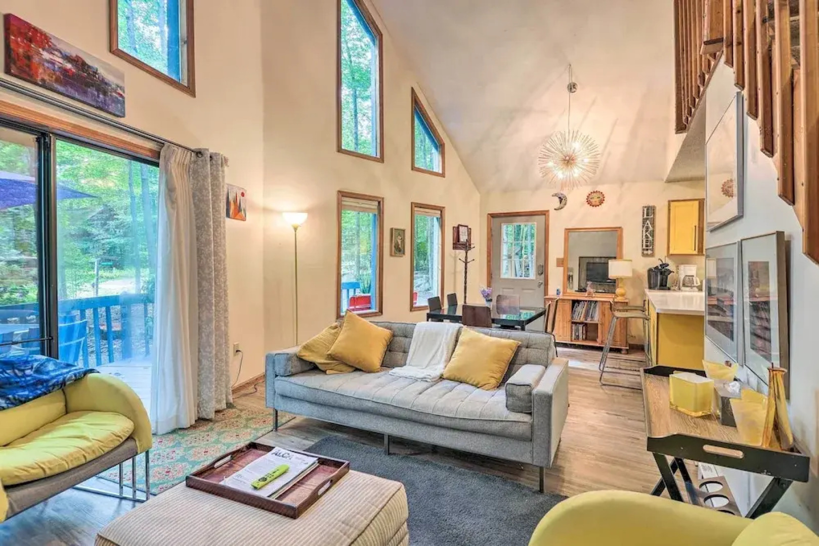 Colorful Pocono Lake Cabin w/ Deck & Fire Pit