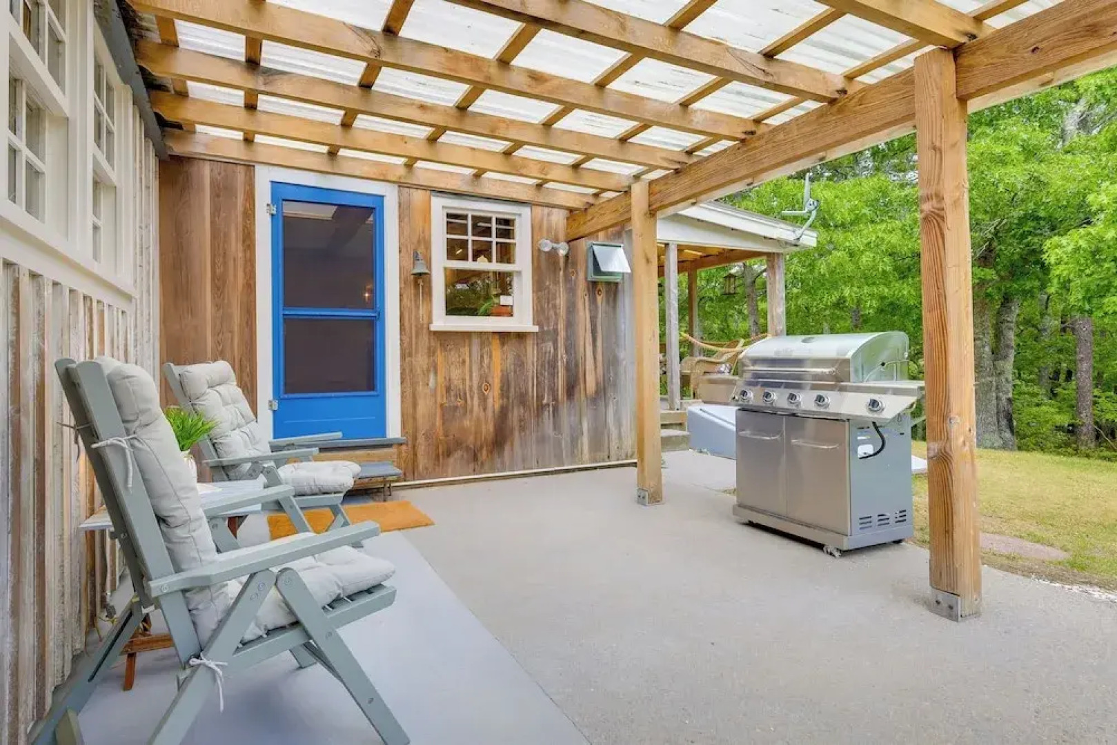 Yard & Fire Pit: Unique Cape Cod Home in Brewster