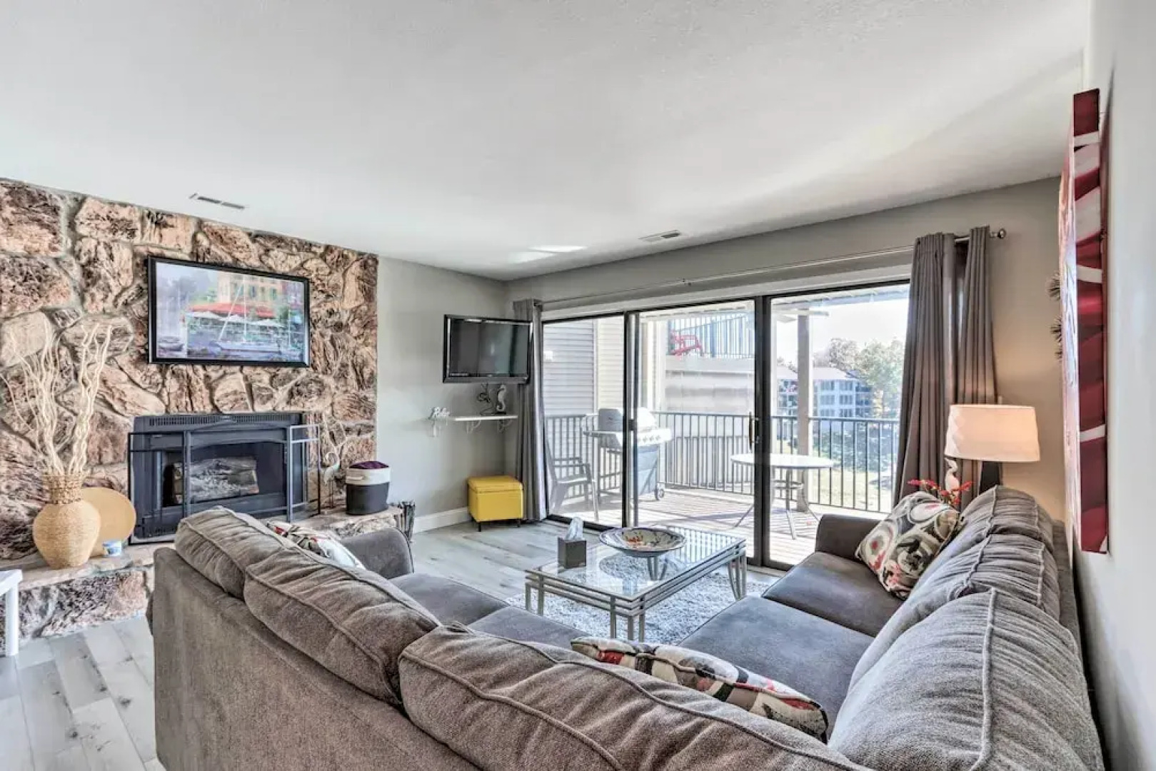 Fireplace & Water Views: Lake Ozark Condo!