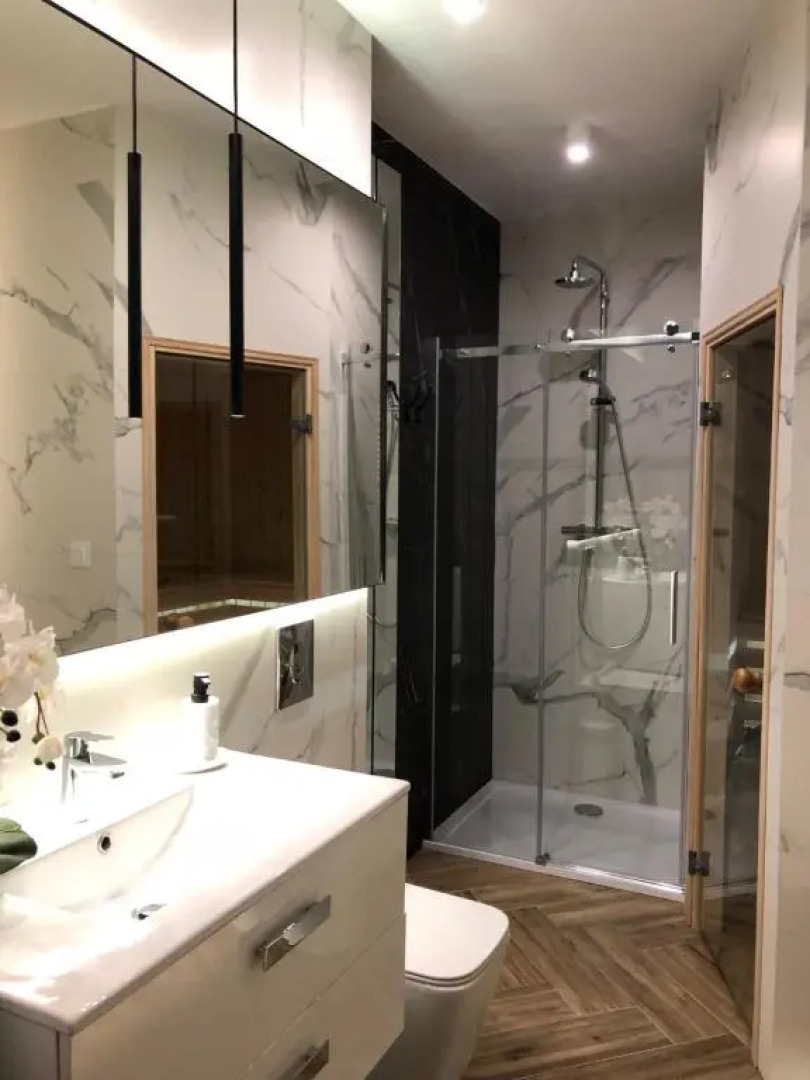 Family & Business Sauna Apartments No4 Leśny nad Zalewem z Balkonami i Parkingiem oraz możliwością wyżywienia