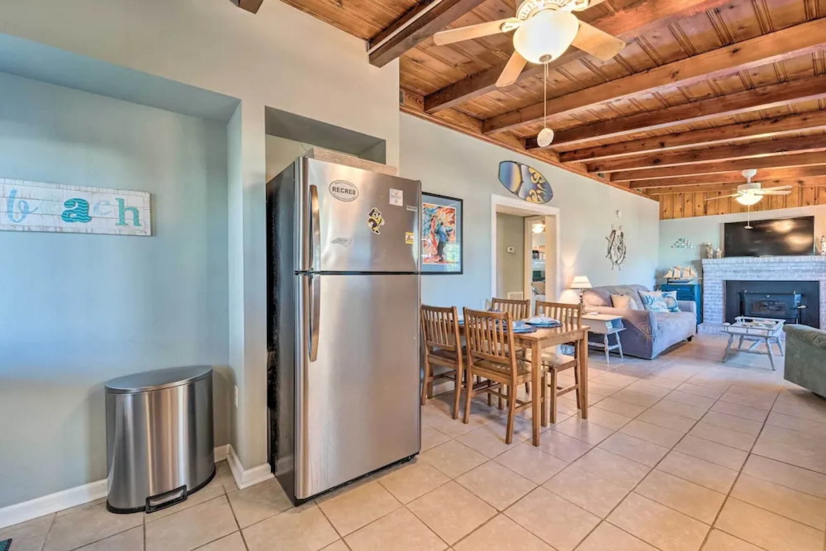 Updated Oak Island Getaway Near Fishing Dock!