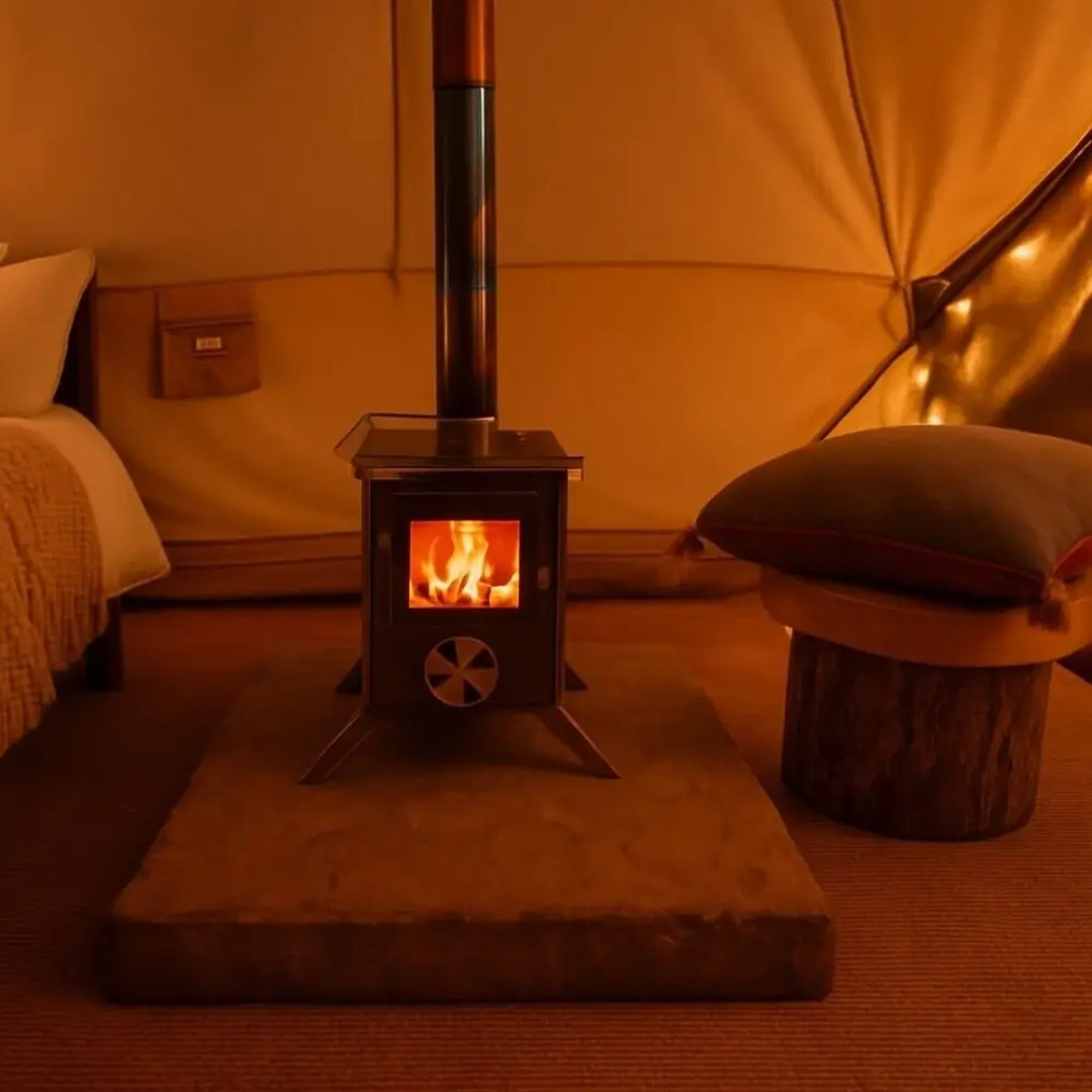 Dog Friendly Cozy Bell Tent With Log Burner