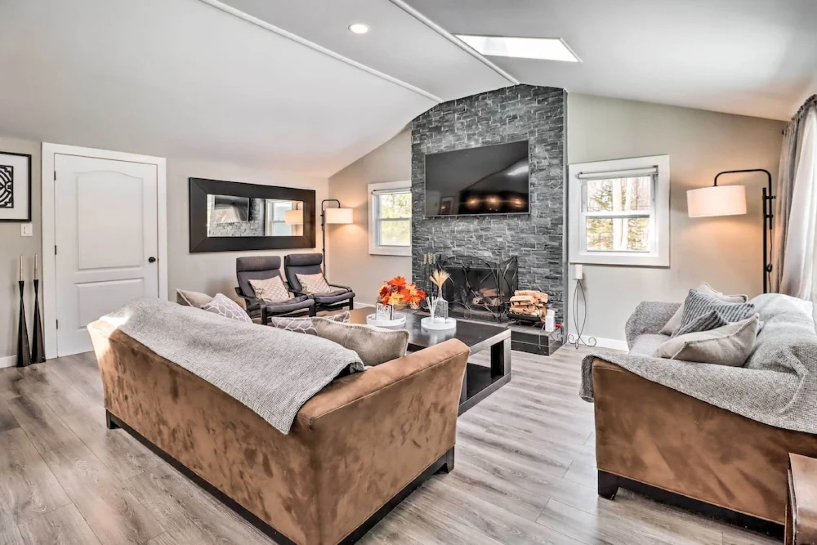 Hot Tub & Fire Pit: Modern Pocono Mountain Home