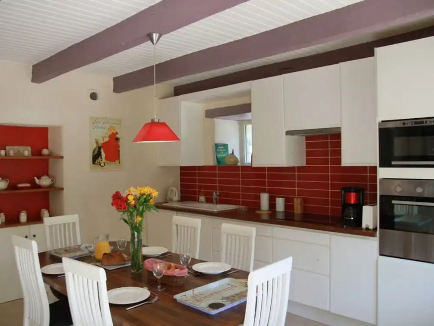 17th century Breton cottage with modern interior on the edge of a forest.