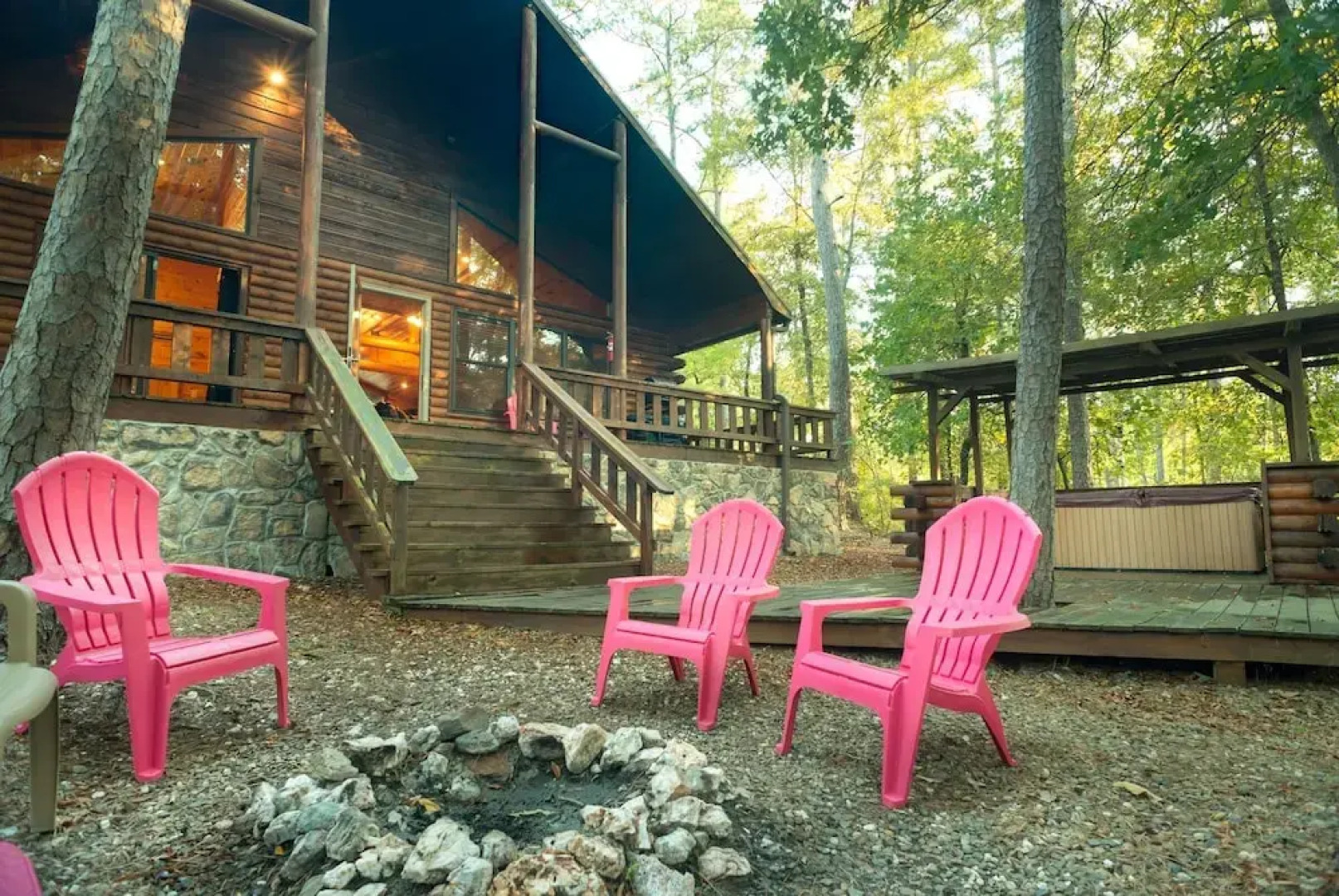 Serenity Forest Cabin With Private Hot Tub and Grill on the Back Deck by Redawning