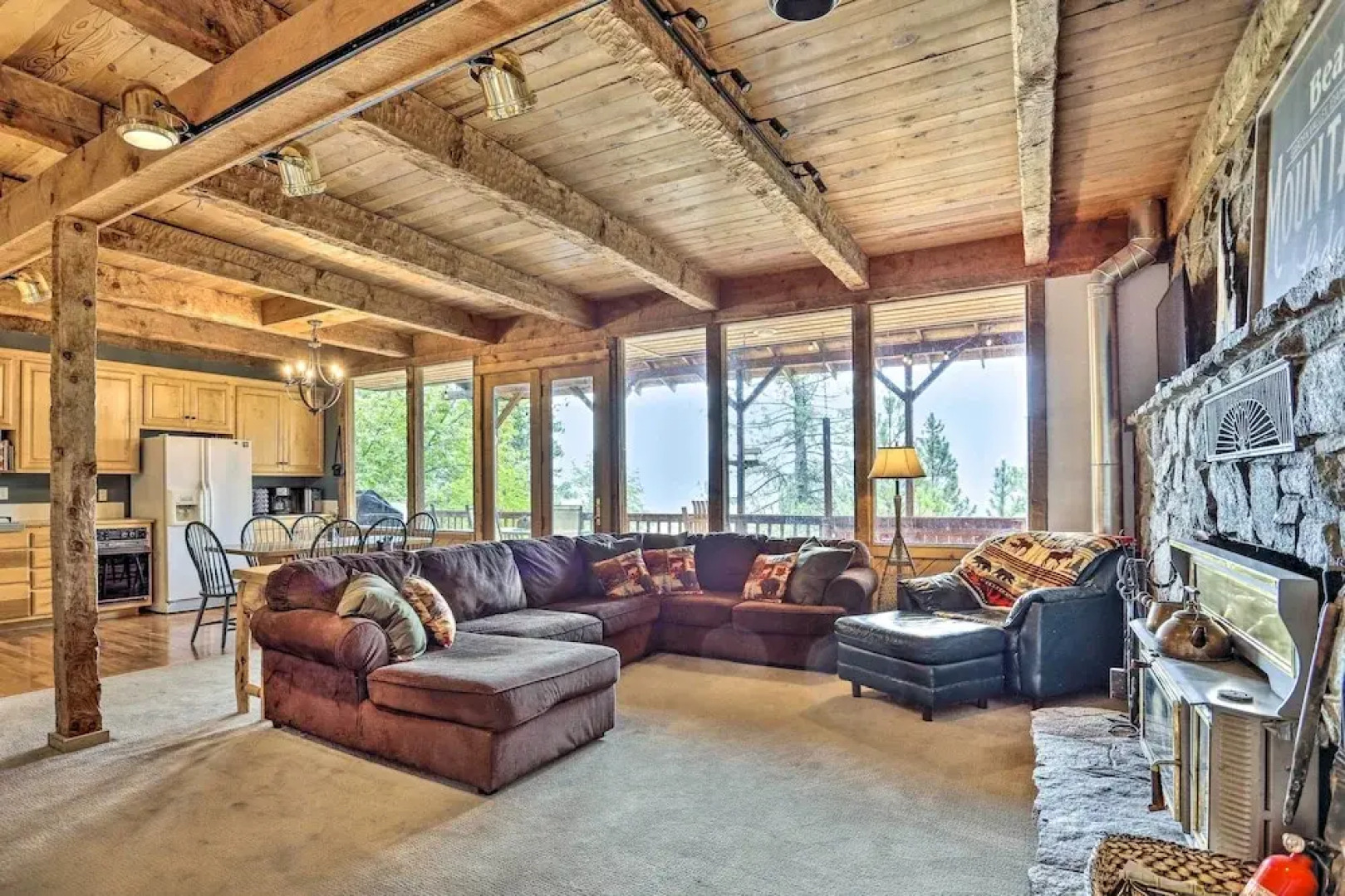 Peaceful Cabin w/ Mtn + River Views, Fire Pit