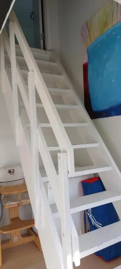 Apartment Ruhetgaard Bed & kitchen