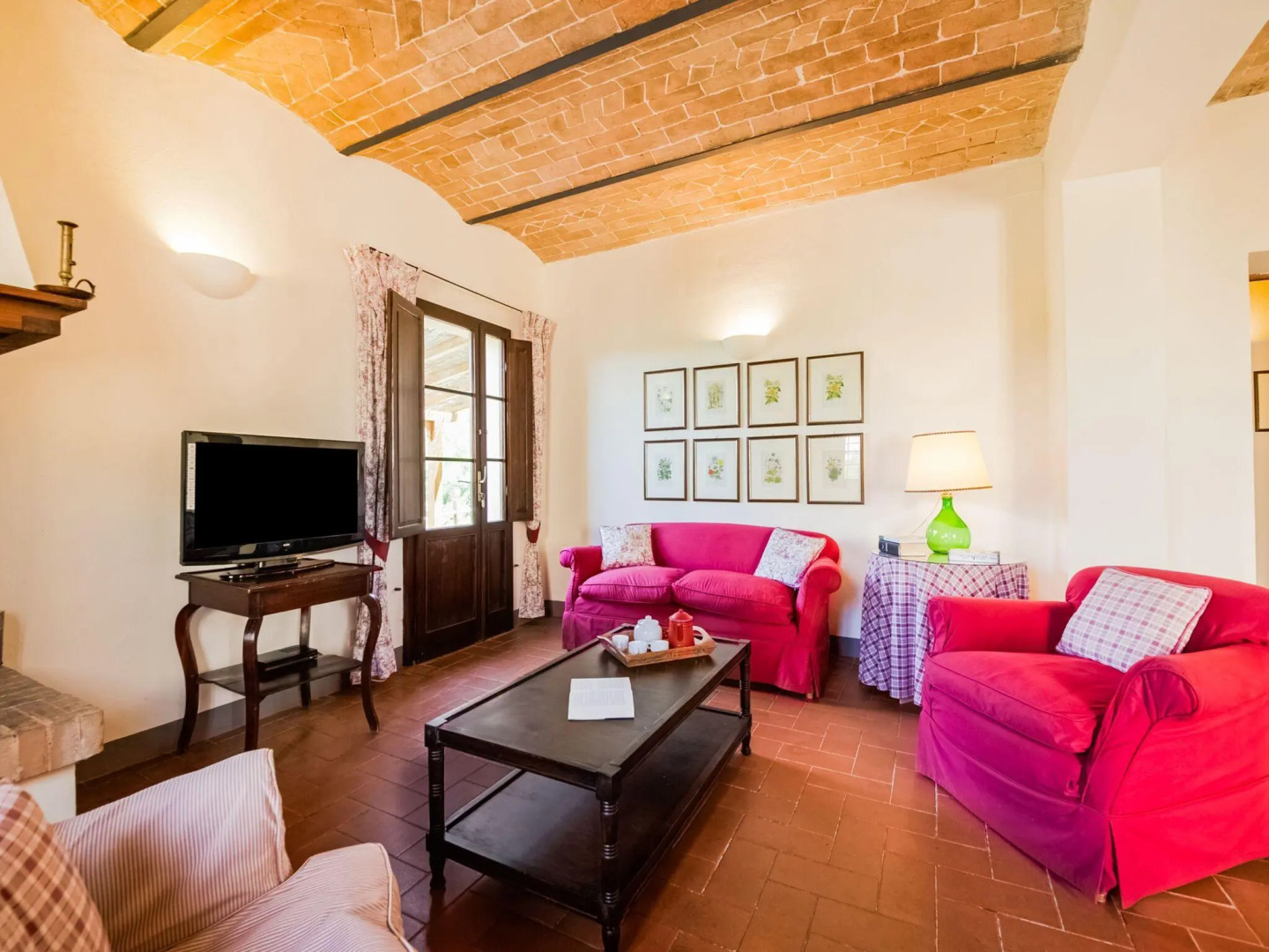 small village of beautiful apartments in the green Tuscan hills and olive groves