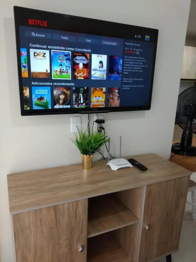 Apto Vista Atlântico com 2 quartos com Ar Cond Wi-Fi TV SMART e Área de lazer