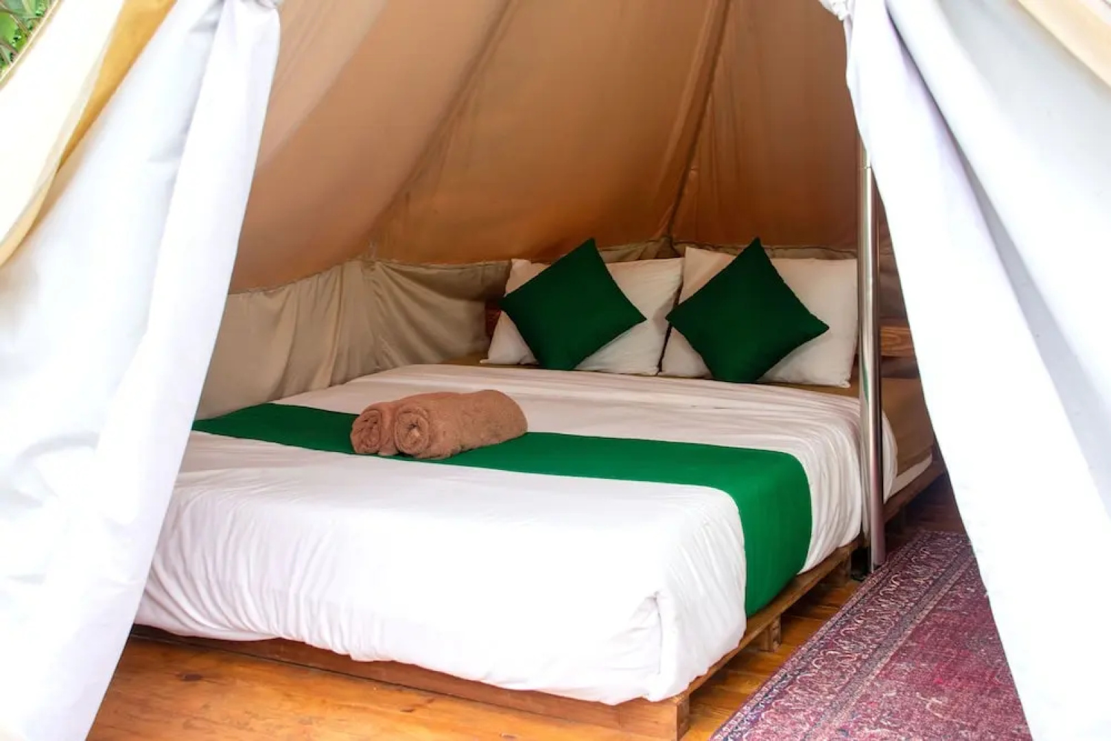 Glamping tent near the waterfall