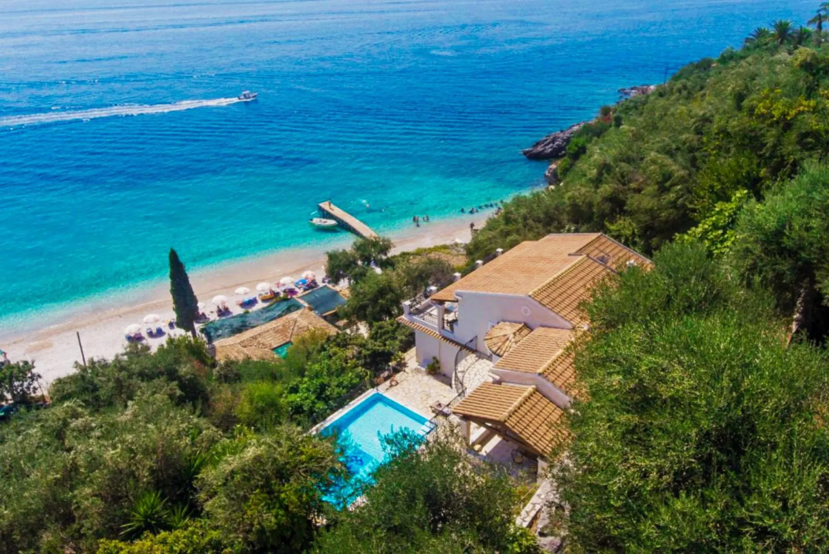 Villa Kerkyroula Large Private Pool Walk to Beach Sea Views A C Wifi Car Not Required - 1972