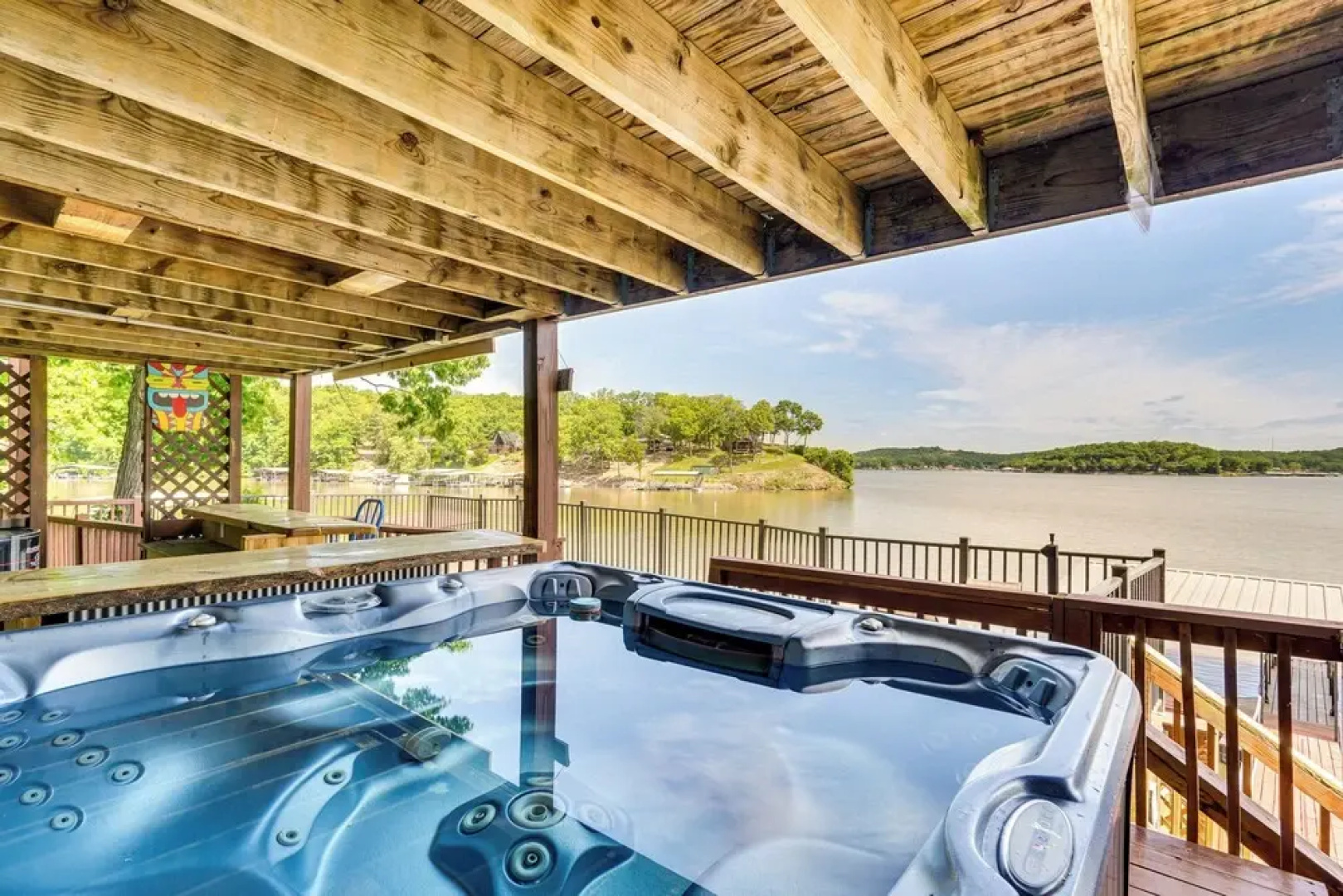Lakefront Ozarks Home: Tiki Bar, Pool, Deck, Views